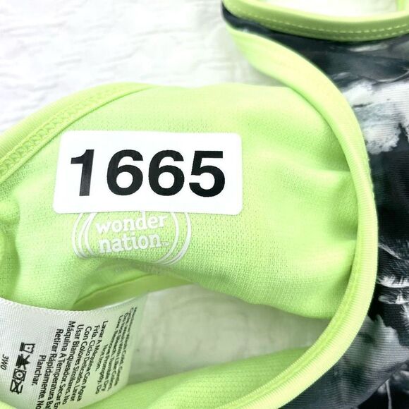 BUY 1 GET 1 FREE wonder nation large (10-12) girls sports bra green black palm t - Picture 8 of 8